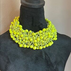 Aldo Yellow Statement Necklace with Bold Beads